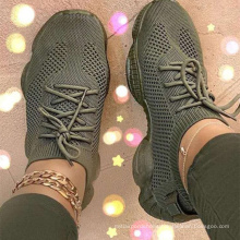 big size 43  ready to ship fashion 3D fabric fly knitted light weight women casual walking shoes